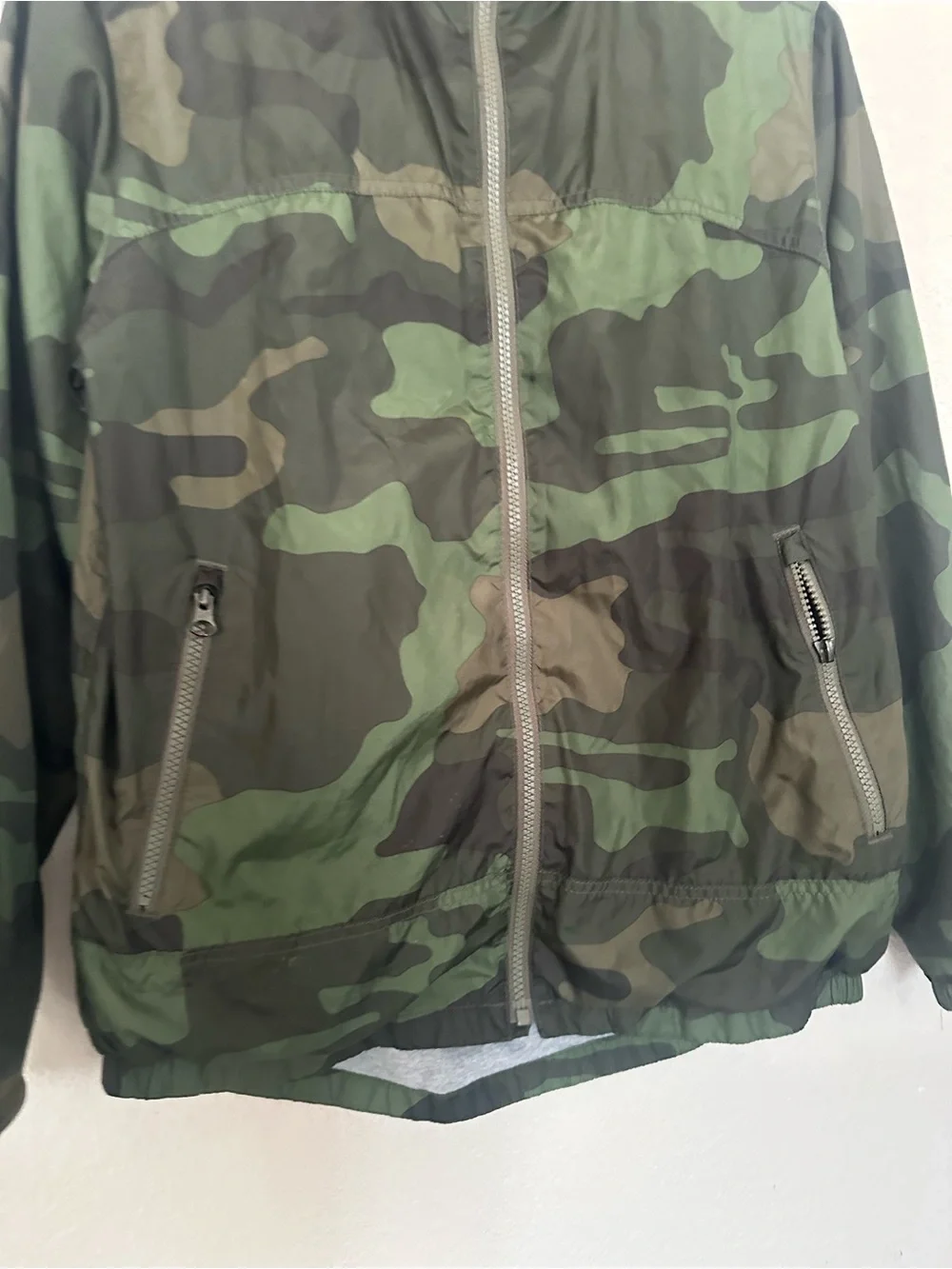 Gap Kids Camo Jersey-Lined Windbuster Jacket Boys Size XXL (14-16)